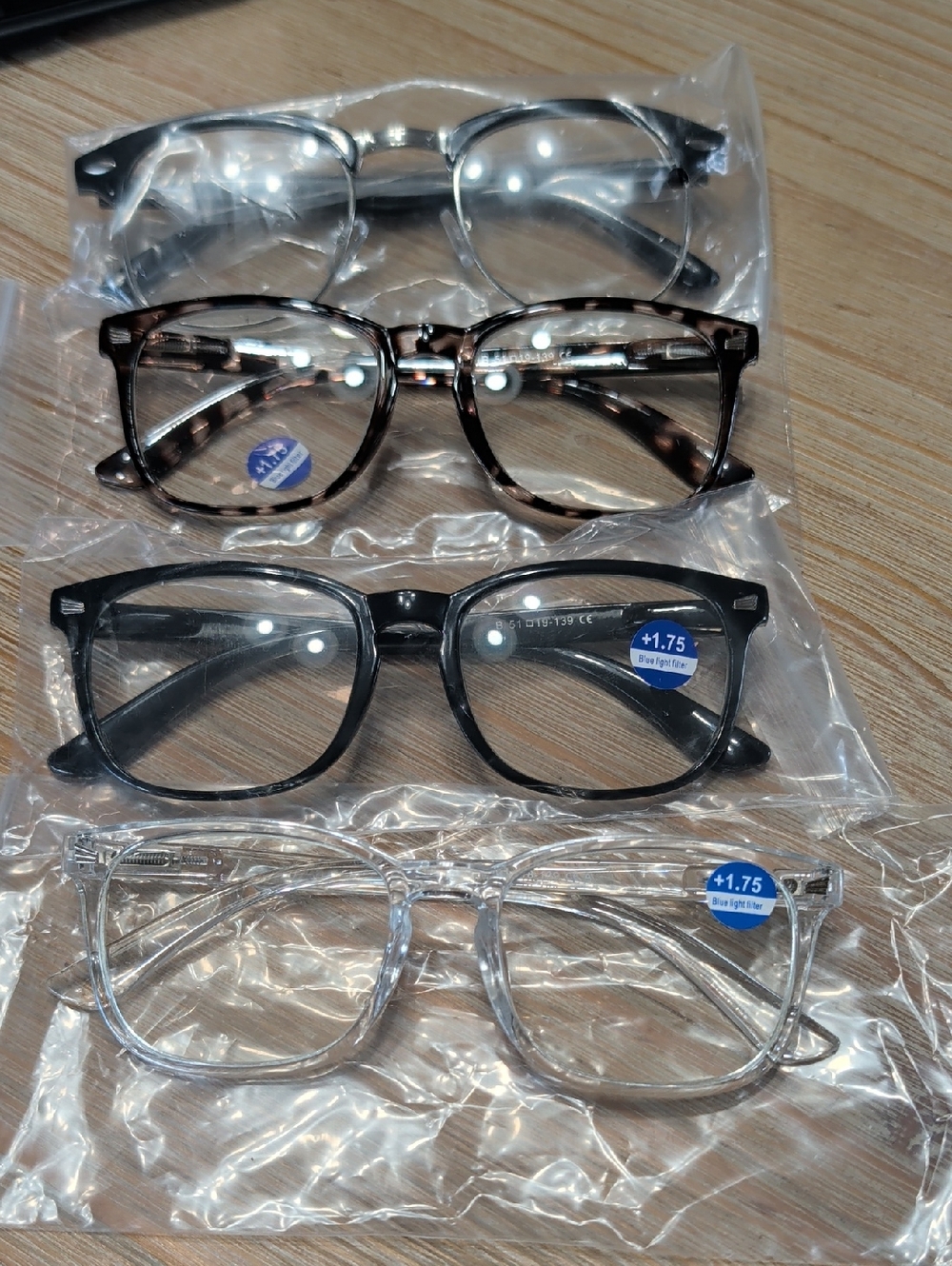 4 Pair-3 Reading / 1 Clear Lense NWT Blue Light Filter Glasses